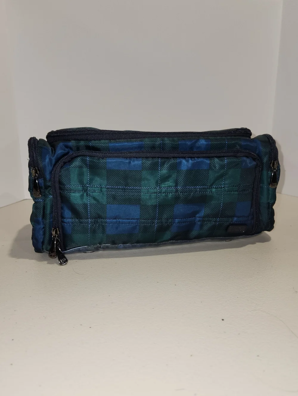 Lug XL Trolley Bag Cosmetic Toiletry Bag Green Navy Plaid